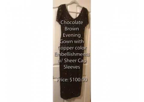 Chocolate Brown Evening Gown